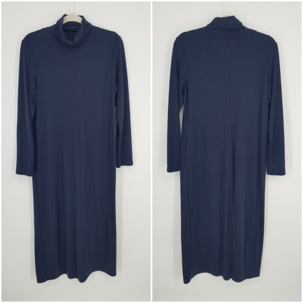 Pure Jill Luxe Tencel Knit Navy Midi Dress